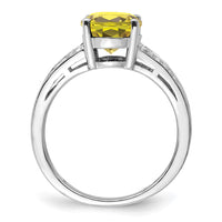 Load image into Gallery viewer, Sterling Silver Rhodium Diam. &amp; Lemon Quartz Ring
