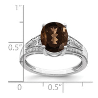 Load image into Gallery viewer, Sterling Silver Rhodium Diam. &amp; Smoky Quartz Ring
