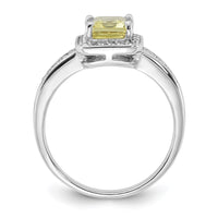 Load image into Gallery viewer, Sterling Silver Rhodium-plated Diamond &amp; Lemon Quartz Ring
