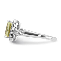 Load image into Gallery viewer, Sterling Silver Rhodium-plated Diamond &amp; Lemon Quartz Ring
