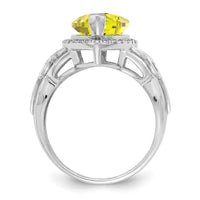 Load image into Gallery viewer, Sterling Silver Rhodium Lemon Quartz &amp; Diam. Ring

