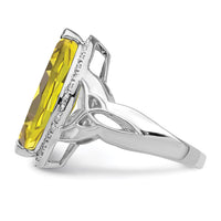 Load image into Gallery viewer, Sterling Silver Rhodium Lemon Quartz &amp; Diam. Ring
