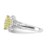 Load image into Gallery viewer, Sterling Silver Diamond &amp; Lemon Quartz Ring

