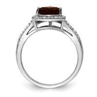 Load image into Gallery viewer, Sterling Silver Rhodium Diam. &amp; Smoky Quartz Ring
