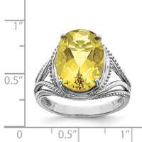 Load image into Gallery viewer, Sterling Silver Rhodium Lemon Quartz Ring
