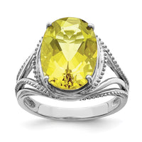 Load image into Gallery viewer, Sterling Silver Rhodium Lemon Quartz Ring
