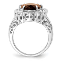 Load image into Gallery viewer, Sterling Silver Rhodium Smoky Quartz Ring
