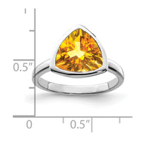 Load image into Gallery viewer, Sterling Silver Rhodium Citrine Ring
