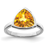 Load image into Gallery viewer, Sterling Silver Rhodium Citrine Ring
