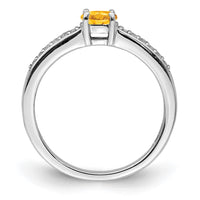 Load image into Gallery viewer, Sterling Silver Rhodium-plated Citrine and White Topaz Ring
