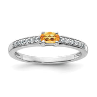 Load image into Gallery viewer, Sterling Silver Rhodium-plated Citrine and White Topaz Ring
