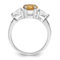 Load image into Gallery viewer, Sterling Silver Rhodium Citrine ring
