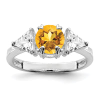 Load image into Gallery viewer, Sterling Silver Rhodium Citrine ring
