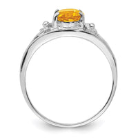 Load image into Gallery viewer, Sterling Silver Rhodium Citrine ring
