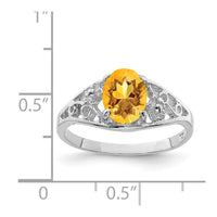 Load image into Gallery viewer, Sterling Silver Rhodium Citrine ring
