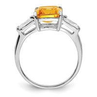 Load image into Gallery viewer, Sterling Silver Rhodium Citrine ring
