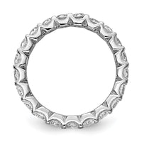 Load image into Gallery viewer, Sterling Shimmer Sterling Silver Rhodium-plated 3mm CZ 20 Stone Eternity Band
