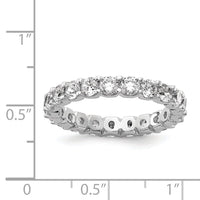 Load image into Gallery viewer, Sterling Shimmer Sterling Silver Rhodium-plated 3mm CZ 20 Stone Eternity Band
