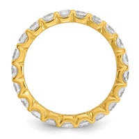 Load image into Gallery viewer, Sterling Shimmer Sterling Silver Gold-tone Flash Gold-plated 3mm CZ 20 Stone Eternity Band
