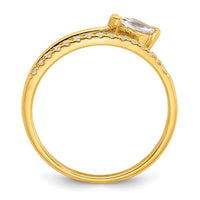 Load image into Gallery viewer, Sterling Silver Gold-plated Polished Fancy Marquise and Round CZ Size 6 Ring
