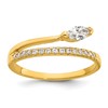 Sterling Silver Gold-plated Polished Fancy Marquise and Round CZ Size 6 Ring