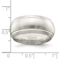 Load image into Gallery viewer, Sterling Silver 9mm Satin Half Round with Edge Lines Size 12 Band
