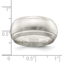 Load image into Gallery viewer, Sterling Silver 9mm Satin Half Round with Edge Lines Size 11 Band
