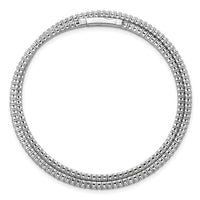 Load image into Gallery viewer, Sterling Shimmer Sterling Silver Rhodium-plated 1.75mm CZ 192 Stone Wrap Bracelet
