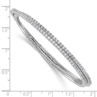Load image into Gallery viewer, Sterling Shimmer Sterling Silver Rhodium-plated 1.75mm CZ 192 Stone Wrap Bracelet
