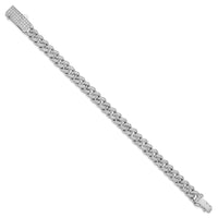 Load image into Gallery viewer, Sterling Shimmer Sterling Silver Rhodium-plated CZ 597 Stone Curb Link 8.25 inch Bracelet
