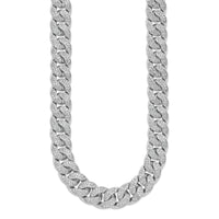 Load image into Gallery viewer, Sterling Shimmer Sterling Silver Rhodium-plated CZ 1564 Stone Curb Link 22 inch Necklace
