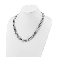 Load image into Gallery viewer, Sterling Shimmer Sterling Silver Rhodium-plated CZ 1564 Stone Curb Link 22 inch Necklace
