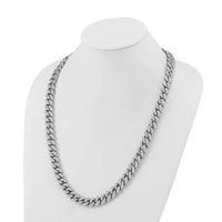 Load image into Gallery viewer, Sterling Shimmer Sterling Silver Rhodium-plated CZ 1850 Stone Curb Link 26 inch Necklace

