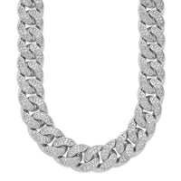 Load image into Gallery viewer, Sterling Shimmer Sterling Silver Rhodium-plated CZ 1564 Stone Curb Link 22 inch Necklace
