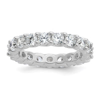 Load image into Gallery viewer, Sterling Shimmer Sterling Silver Rhodium-plated 3.5mm CZ 18 Stone Eternity Band
