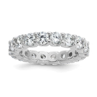 Load image into Gallery viewer, Sterling Shimmer Sterling Silver Rhodium-plated 3.75mm CZ 17 Stone Eternity Band
