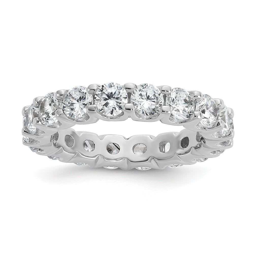 Sterling Shimmer Sterling Silver Rhodium-plated 3.75mm CZ 17 Stone Eternity Band