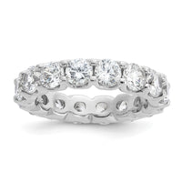 Load image into Gallery viewer, Sterling Shimmer Sterling Silver Rhodium-plated 4.25mm CZ 15 Stone Eternity Band

