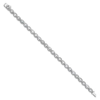 Load image into Gallery viewer, Sterling Shimmer Sterling Silver Rhodium-plated 6mm x 4mm CZ 25 Stone Oval Link 6.75 inch Bracelet
