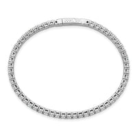 Load image into Gallery viewer, Sterling Shimmer Sterling Silver Rhodium-plated 3mm CZ 52 Stone 7 inch Flexible Bangle Bracelet
