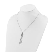 Load image into Gallery viewer, Sterling Shimmer Sterling Silver Rhodium-plated CZ 38 Stone 10 Station with 3 Dangles 16 inch with 2 inch Extension Necklace
