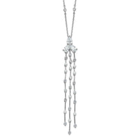 Load image into Gallery viewer, Sterling Shimmer Sterling Silver Rhodium-plated CZ 38 Stone 10 Station with 3 Dangles 16 inch with 2 inch Extension Necklace
