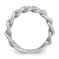 Load image into Gallery viewer, Sterling Shimmer Sterling Silver Rhodium-plated CZ 30 Stone Size 6 Link Circles Ring
