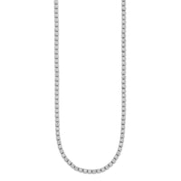 Load image into Gallery viewer, Sterling Shimmer Sterling Silver Rhodium-plated Bezel Set 1.7mm CZ 135 Stone 17 inch Necklace
