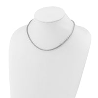 Load image into Gallery viewer, Sterling Shimmer Sterling Silver Rhodium-plated Bezel Set 1.7mm CZ 135 Stone 17 inch Necklace
