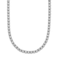 Load image into Gallery viewer, Sterling Shimmer Sterling Silver Rhodium-plated Bezel Set 1.7mm CZ 135 Stone 17 inch Necklace
