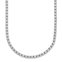 Load image into Gallery viewer, Sterling Shimmer Sterling Silver Rhodium-plated Bezel Set 1.7mm CZ 159 Stone 20 inch Necklace
