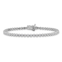 Load image into Gallery viewer, Sterling Shimmer Sterling Silver Rhodium-plated Bezel Set 1.7mm CZ 61 Stone 8 inch Bracelet
