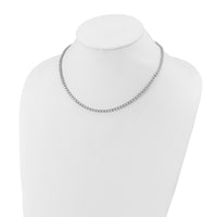 Load image into Gallery viewer, Sterling Shimmer Sterling Silver Rhodium-plated Bezel Set 2.3mm CZ 115 Stone 17 inch Necklace
