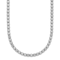Load image into Gallery viewer, Sterling Shimmer Sterling Silver Rhodium-plated Bezel Set 2.3mm CZ 115 Stone 17 inch Necklace
